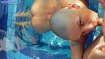 Hard fuck bald girl in the ass. Hot anal and facecum