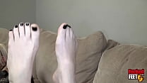 Feet fetish newbie Sierra Cure enjoys some toe sucking and soles licking fun before she gives a nut busting first footjob and gets sprayed with cum! Full Video & more girls @ FuckedFeet.com!